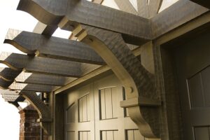 Hammered Wood Garage Awning by Norman Orr